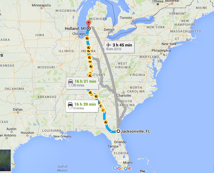 How Far is Florida from Me by Car