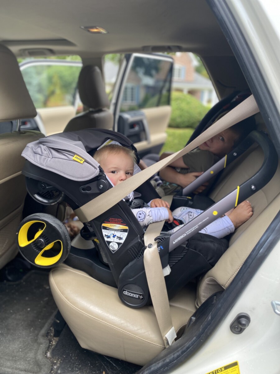 doona car seat in car without base