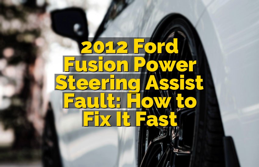 2012 Ford Fusion Power Steering Assist Fault: How to Fix It Fast