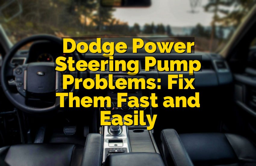 Dodge Power Steering Pump Problems: Fix Them Fast and Easily