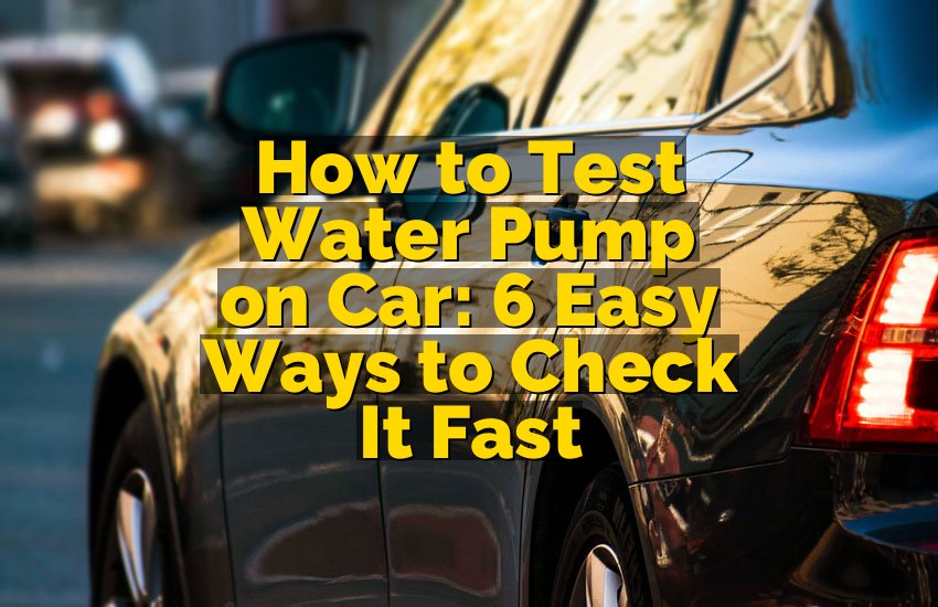 How to Test Water Pump on Car: 6 Easy Ways to Check It Fast