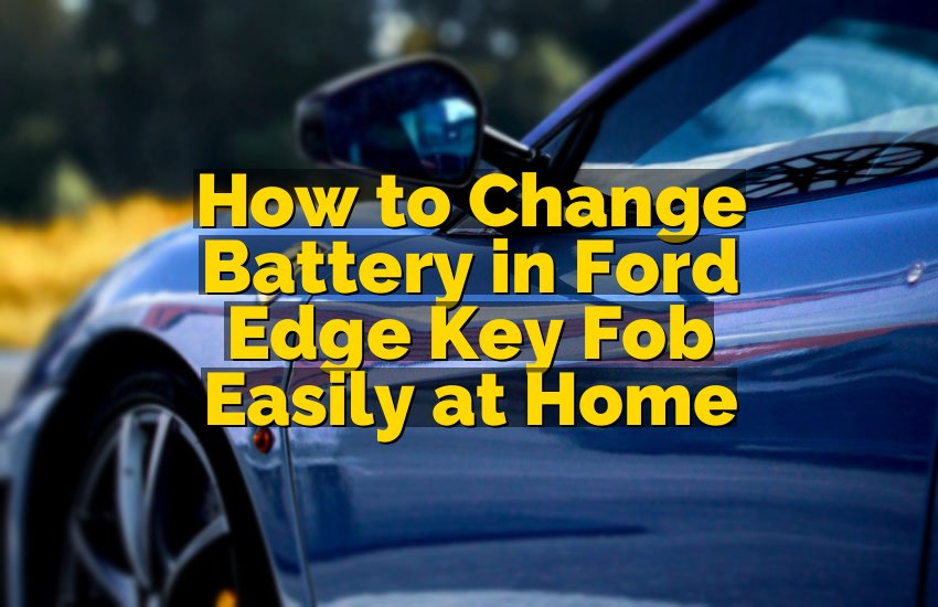 How to Change Battery in Ford Edge Key Fob Easily at Home