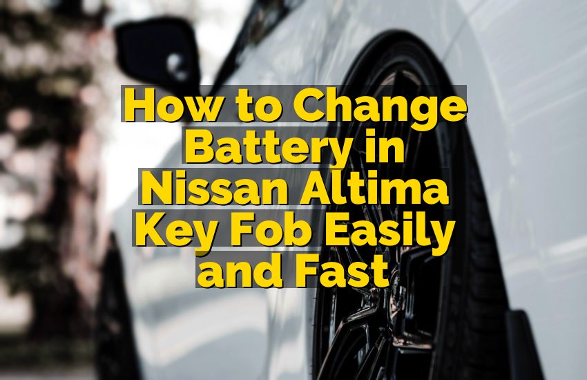 How to Change Battery in Nissan Altima Key Fob Easily and Fast