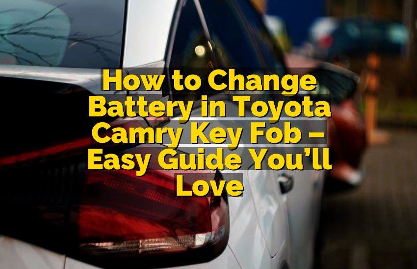 How to Change Battery in Toyota Camry Key Fob – Easy Guide You’ll Love