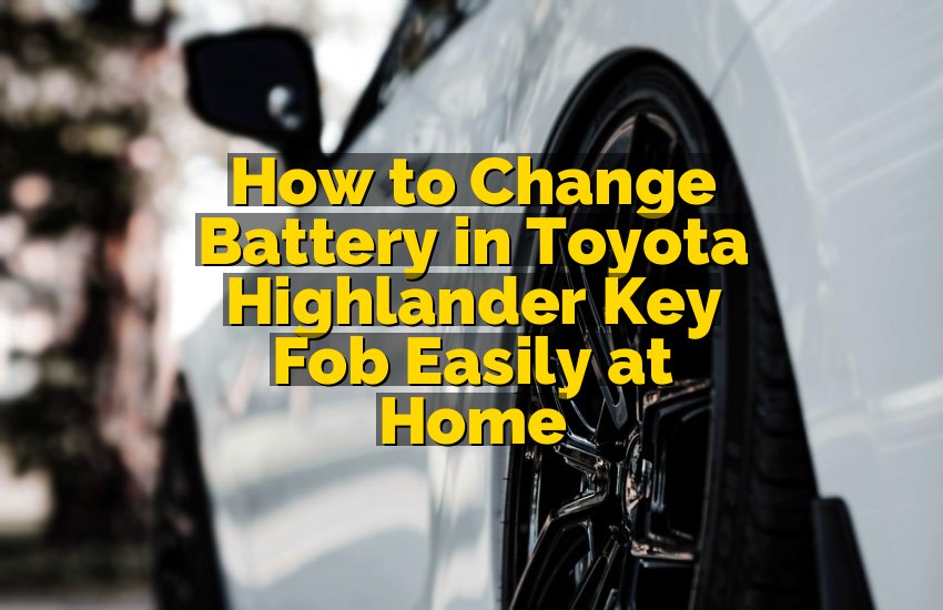 How to Change Battery in Toyota Highlander Key Fob Easily at Home