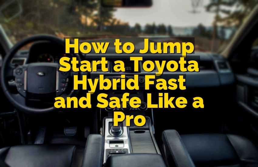 How to Jump Start a Toyota Hybrid Fast and Safe Like a Pro