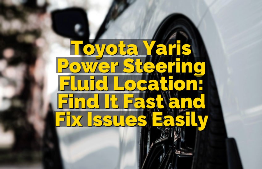 Toyota Yaris Power Steering Fluid Location: Find It Fast and Fix Issues Easily