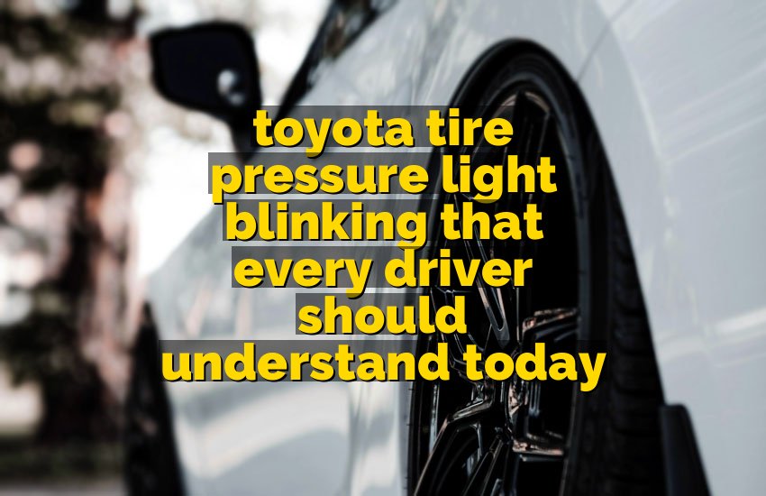 toyota tire pressure light blinking that every driver should understand today