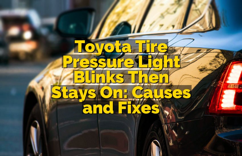 Toyota Tire Pressure Light Blinks Then Stays On: Causes and Fixes
