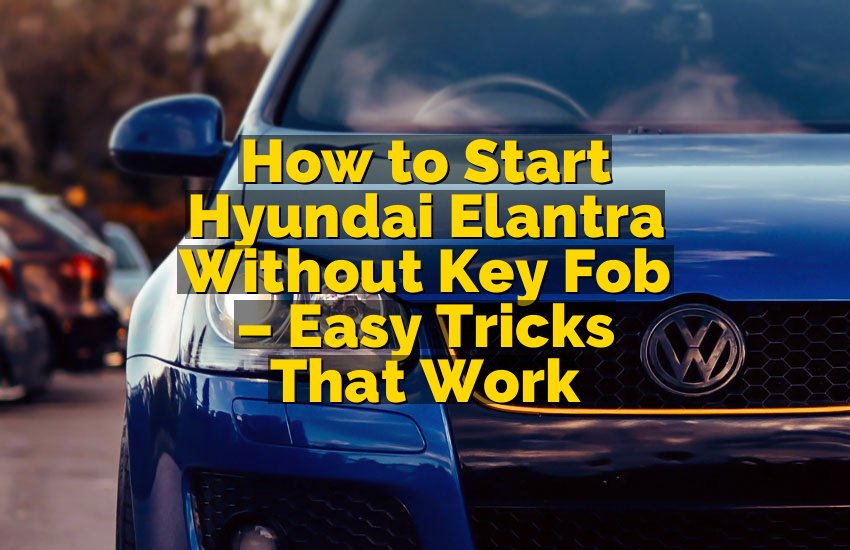 How to Start Hyundai Elantra Without Key Fob – Easy Tricks That Work