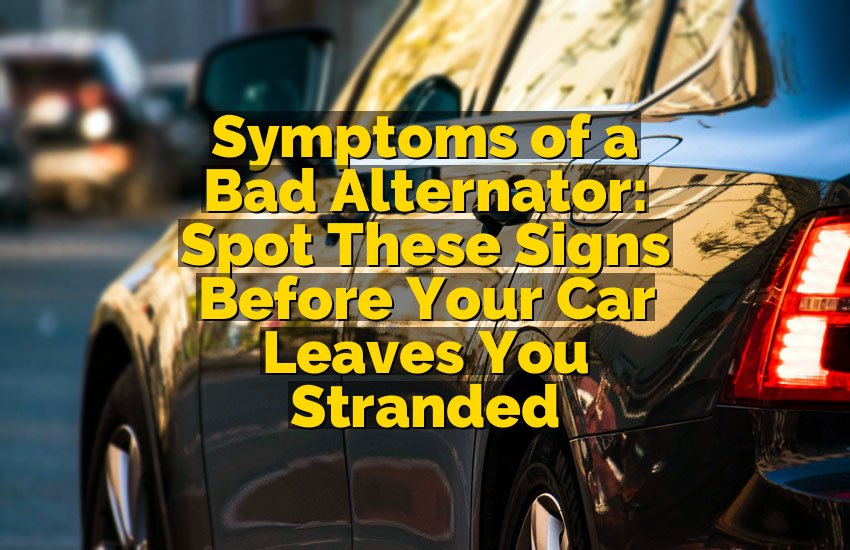 Symptoms of a Bad Alternator: Spot These Signs Before Your Car Leaves You Stranded